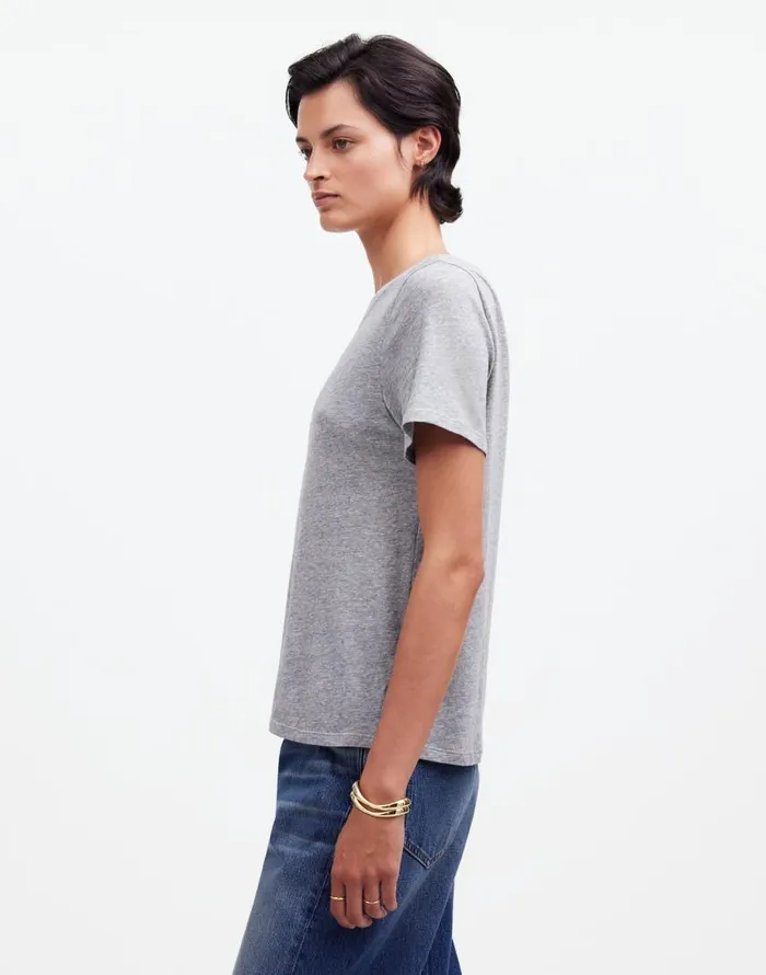Tees Women Madewell Premium Standard 01 The Shrunken Tee Hthr Grey