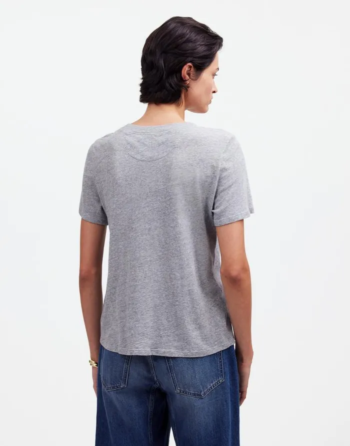 Tees Women Madewell Premium Standard 01 The Shrunken Tee Hthr Grey