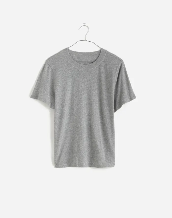 Tees Women Madewell Premium Standard 01 The Shrunken Tee Hthr Grey