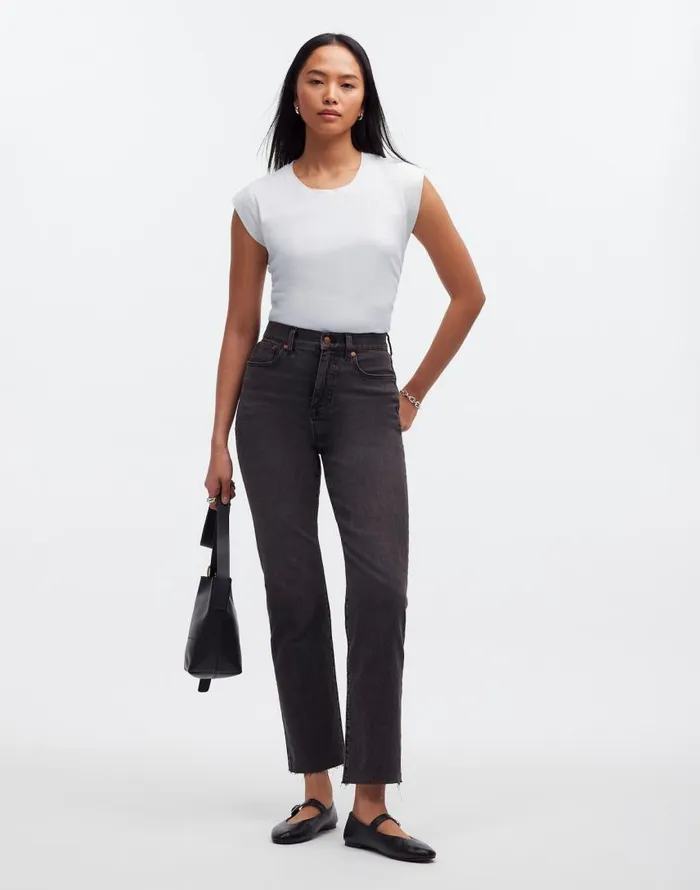 Tees Women Madewell SideCinch Muscle Tee Eyelet White