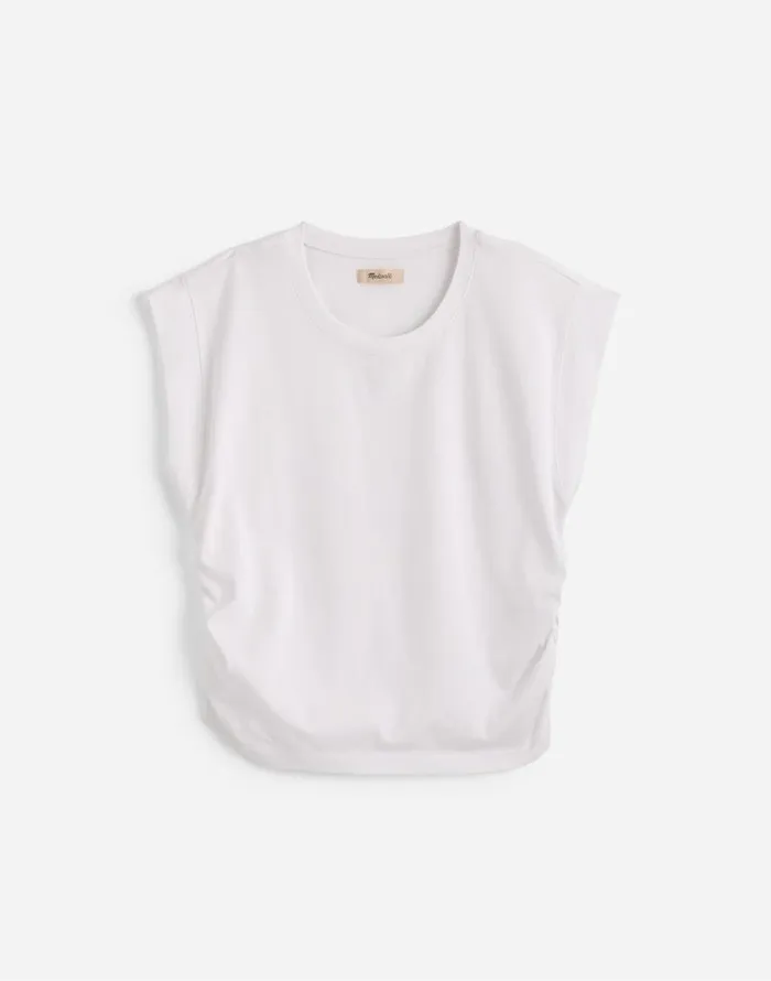 Tees Women Madewell SideCinch Muscle Tee Eyelet White