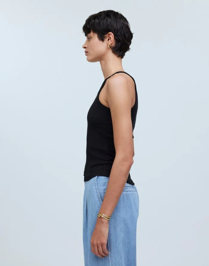 Tees Women Madewell Supima Rib 03990s Tank True Black