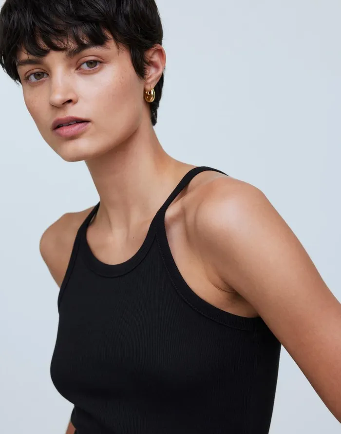 Tees Women Madewell Supima Rib 03990s Tank True Black