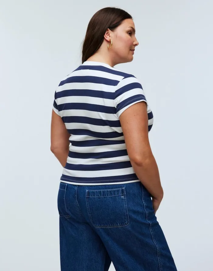 Tees Women Madewell Supima Rib Tee Dark Nightfall