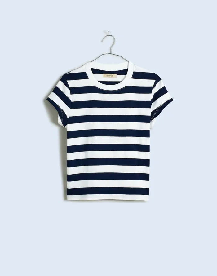 Tees Women Madewell Supima Rib Tee Dark Nightfall