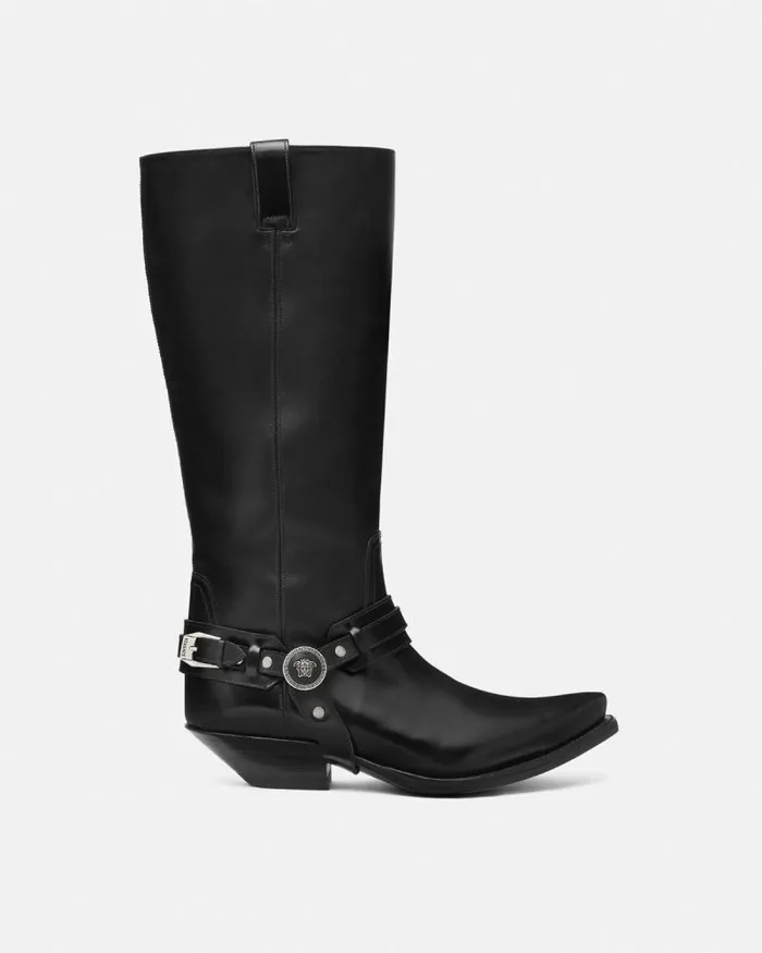 Texano KneeHigh Boots 40 Mm Black Women Versace Boots