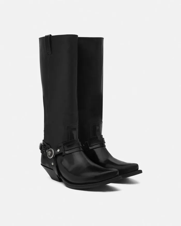 Texano KneeHigh Boots 40 Mm Black Women Versace Boots