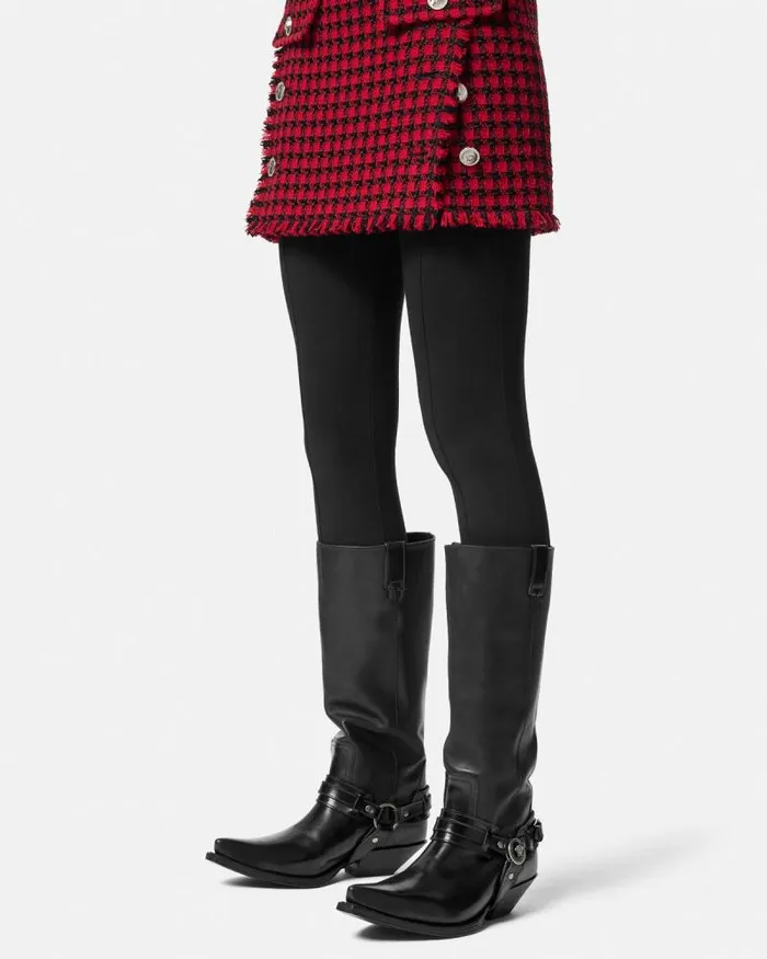 Texano KneeHigh Boots 40 Mm Black Women Versace Boots