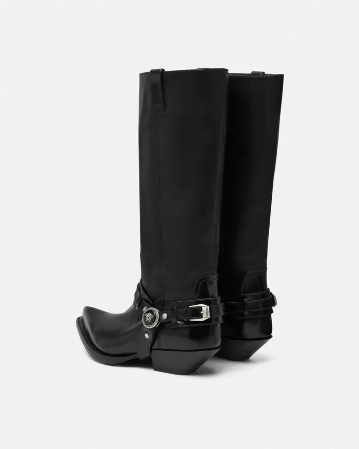 Texano KneeHigh Boots 40 Mm Black Women Versace Boots