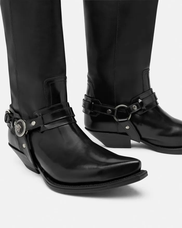 Texano KneeHigh Boots 40 Mm Black Women Versace Boots