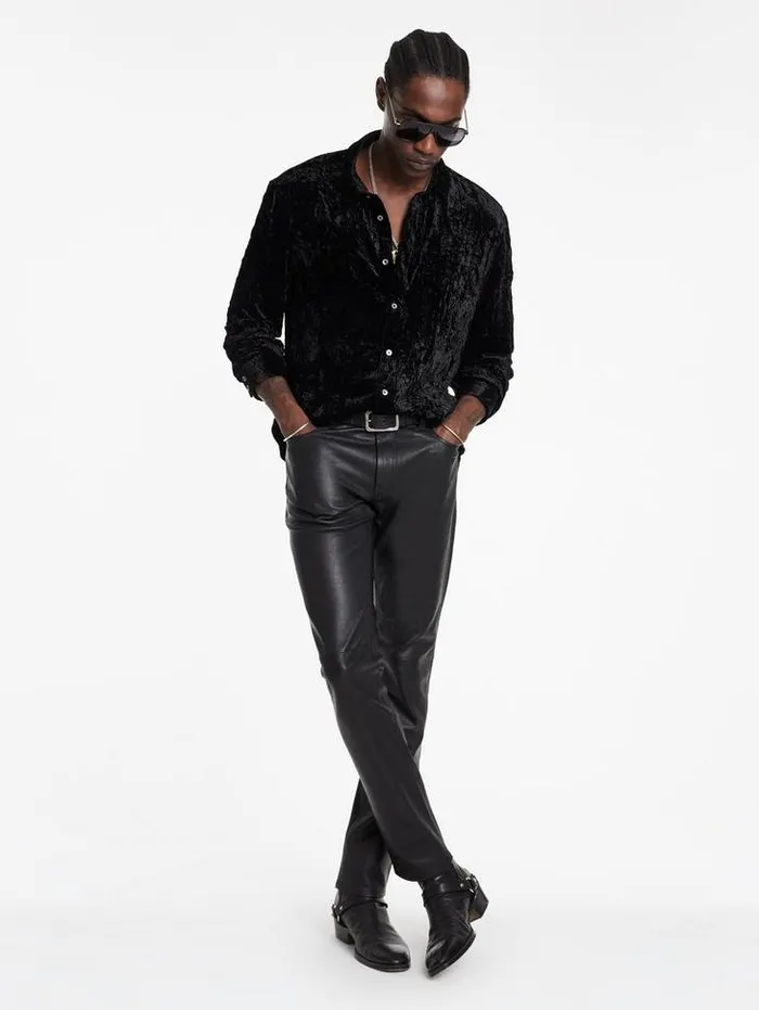 THE ROCKER LEATHER PANTS Black Men John Varvatos Pants
