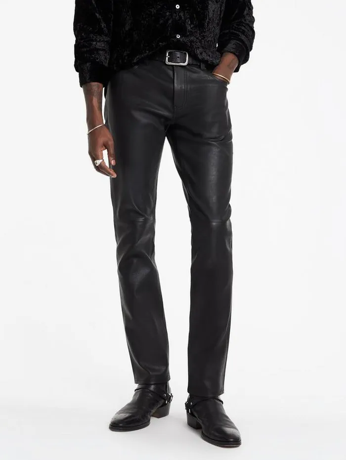THE ROCKER LEATHER PANTS Black Men John Varvatos Pants