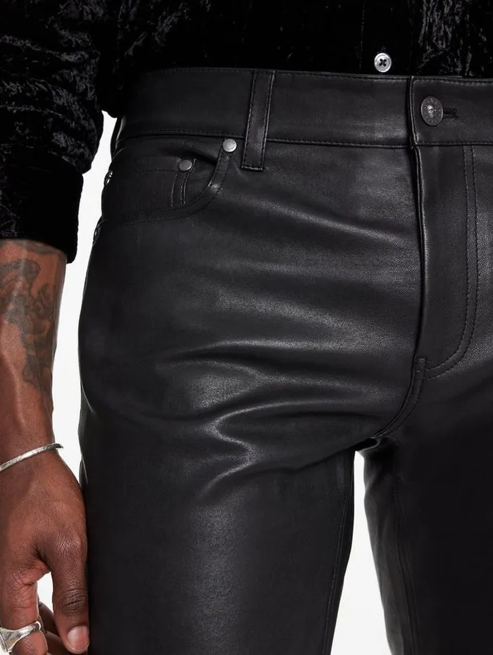 THE ROCKER LEATHER PANTS Black Men John Varvatos Pants