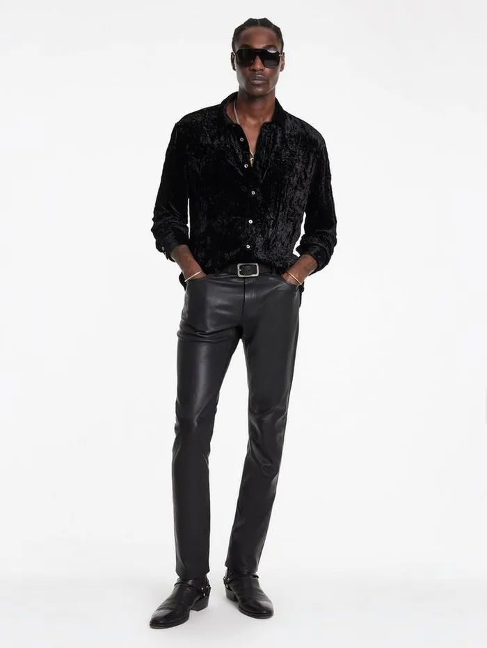 THE ROCKER LEATHER PANTS Black Men John Varvatos Pants