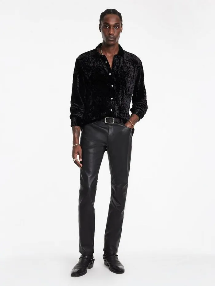THE ROCKER LEATHER PANTS Black Men John Varvatos Pants
