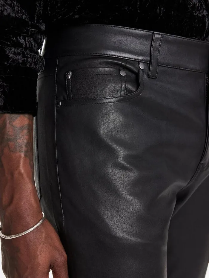 THE ROCKER LEATHER PANTS Black Men John Varvatos Pants