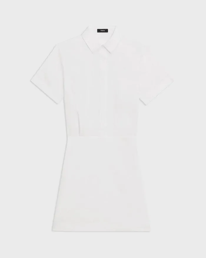 Theory ALine Dress In Stretch Linen White Women Dresses
