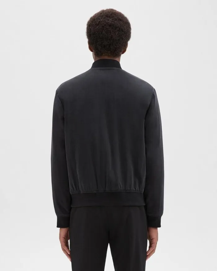 Theory Bomber Jacket In Fluid Twill Black Men Outerwear Theory Bomber Jacket In Fluid Twill Black Men Outerwear