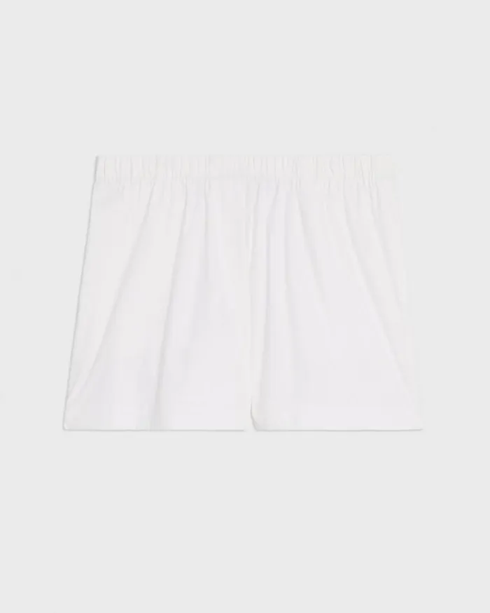 Theory Boxer Short In Good Cotton White Women Pants