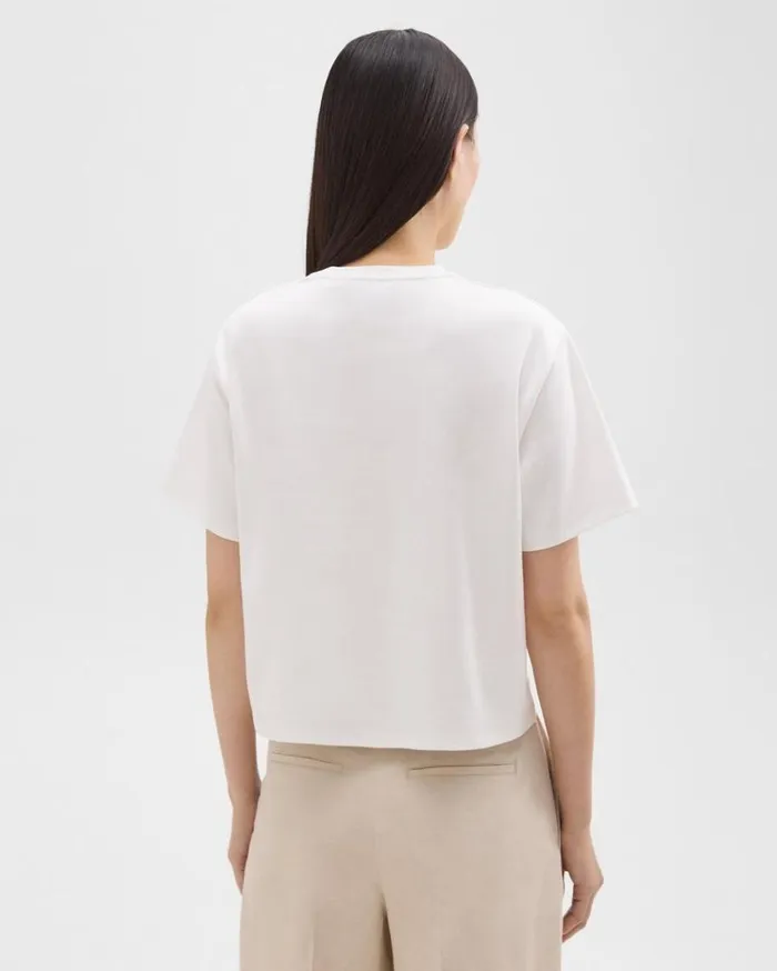 Theory Boxy Tee In Cotton Jersey White Women TShirts Tank Tops