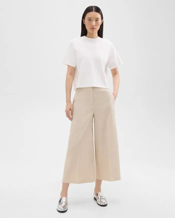Theory Boxy Tee In Cotton Jersey White Women TShirts Tank Tops