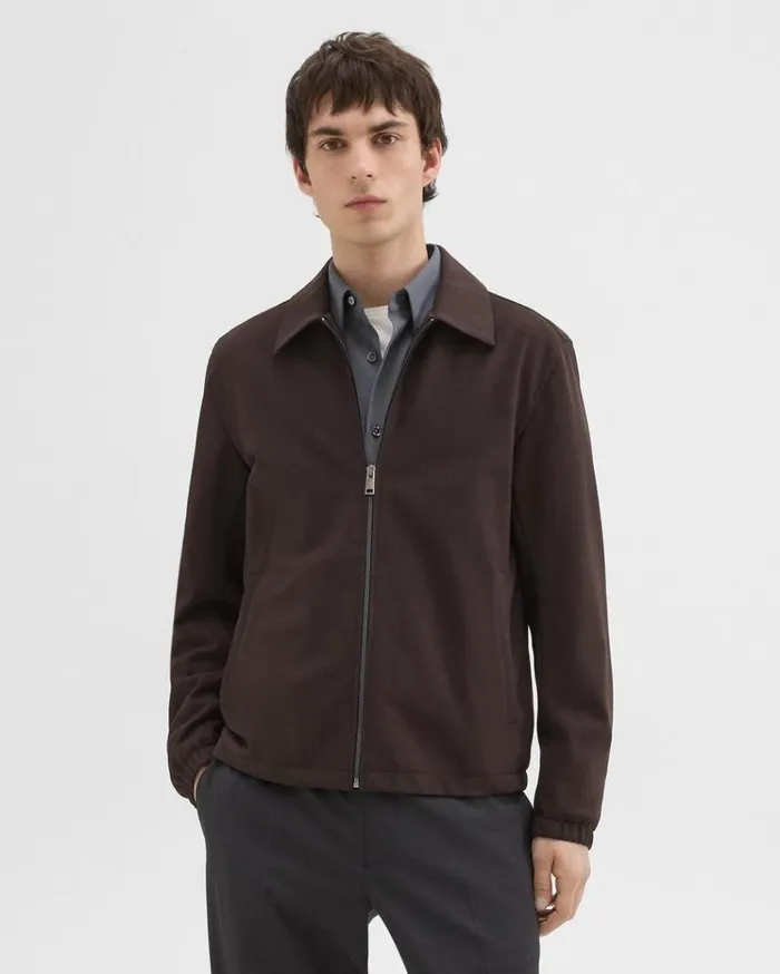 Theory Brody Jacket In Precision Ponte Hickory Men Outerwear