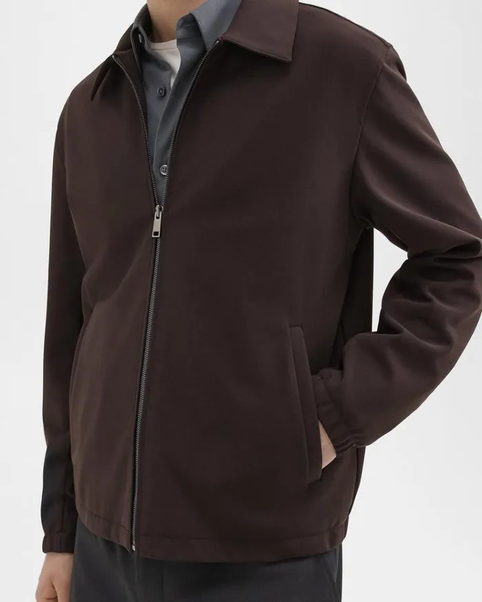 Theory Brody Jacket In Precision Ponte Hickory Men Outerwear Theory Brody Jacket In Precision Ponte Hickory Men Outerwear