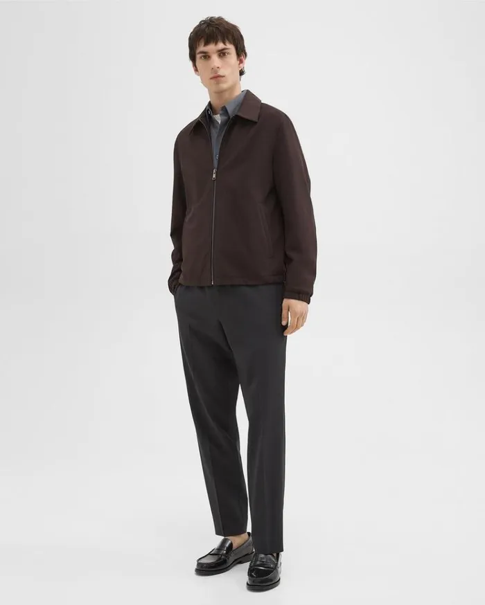 Theory Brody Jacket In Precision Ponte Hickory Men Outerwear Theory Brody Jacket In Precision Ponte Hickory Men Outerwear