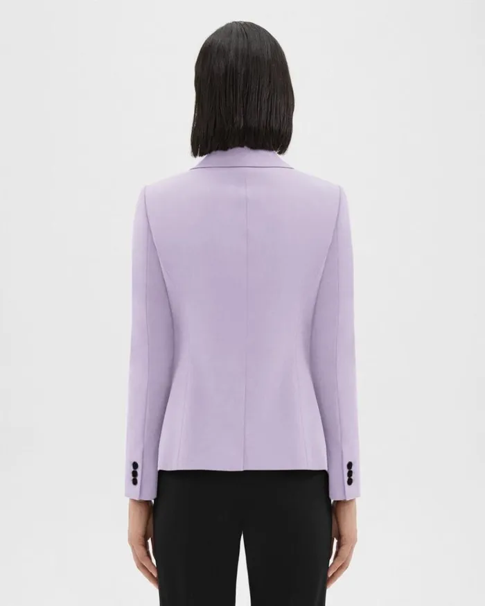 Theory Carissa Blazer In Good Wool Lilac Sky Women Suits