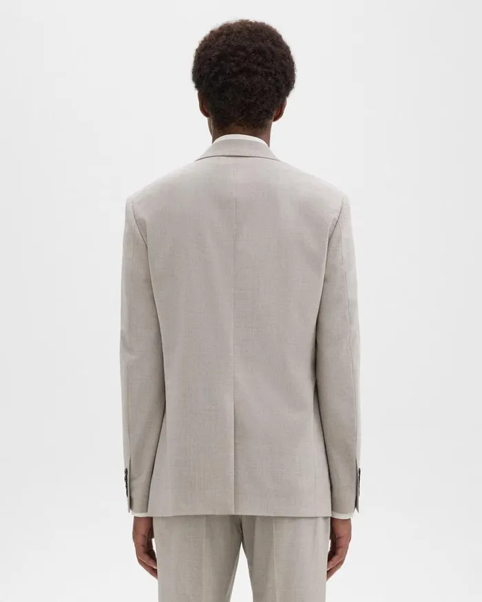 Theory Chambers Blazer In Stretch Wool Sand Melange Men Blazers Jackets