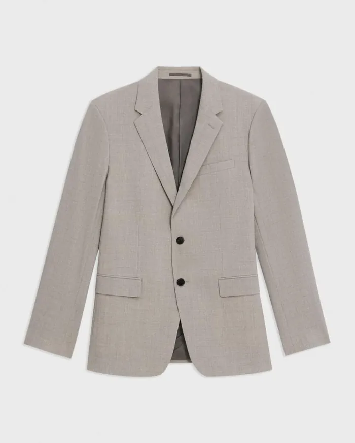 Theory Chambers Blazer In Stretch Wool Sand Melange Men Blazers Jackets