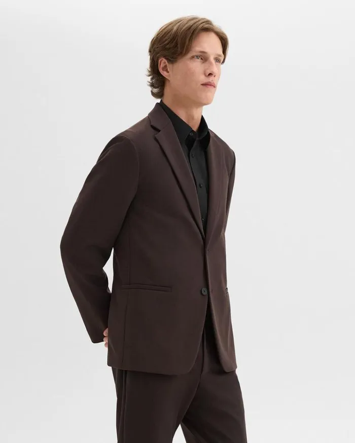 Theory Clinton Blazer In Precision Ponte Hickory Men Blazers Jackets