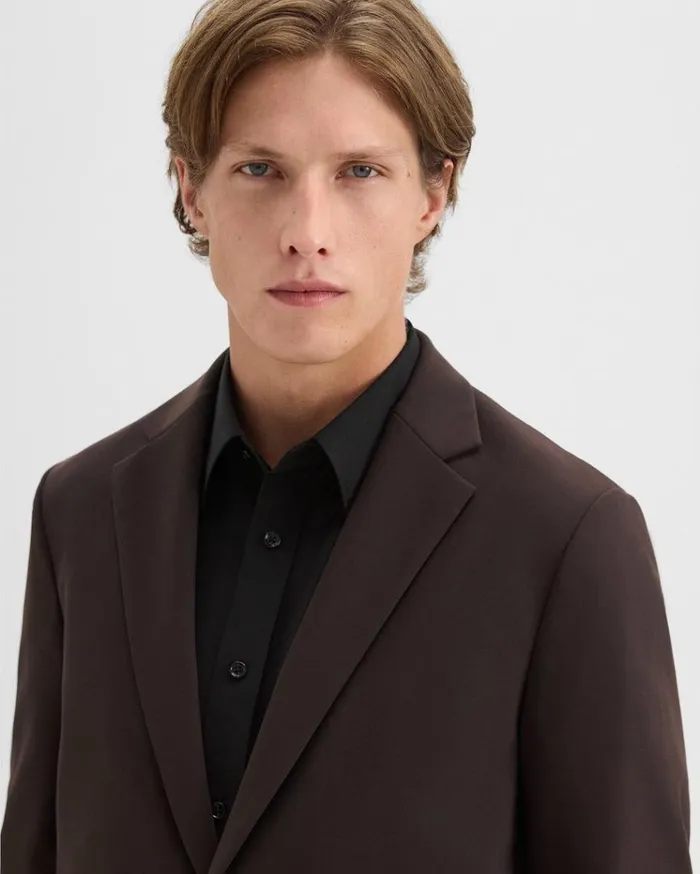 Theory Clinton Blazer In Precision Ponte Hickory Men Blazers Jackets