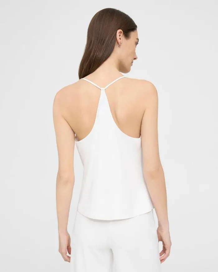 Theory Cowl Neck Halter Top In Viscose White Women Tops Theory Cowl Neck Halter Top In Viscose White Women Tops
