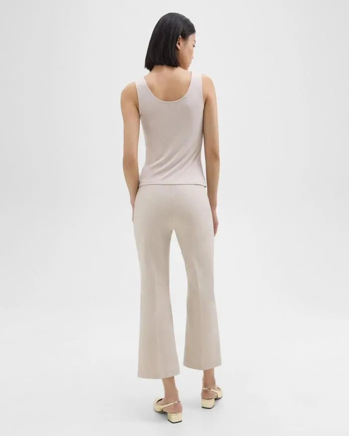 Theory Cropped Kick Pant In Stretch CottonBlend New Sand Women Pants Theory Cropped Kick Pant In Stretch CottonBlend New Sand Women Pants