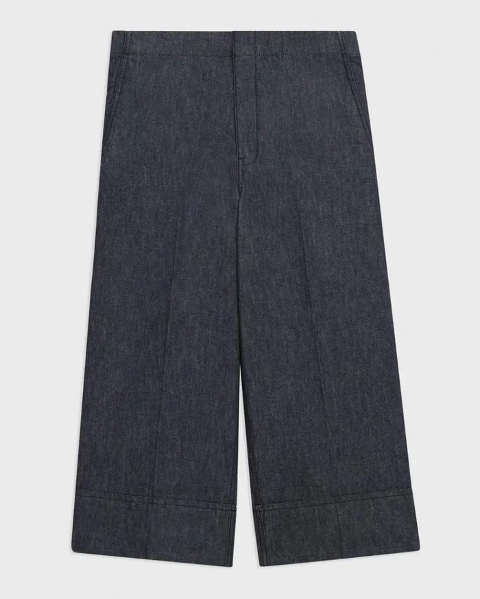Theory Cuffed Capri Jean In Crisp Denim Indigo Women Pants Theory Cuffed Capri Jean In Crisp Denim Indigo Women Pants