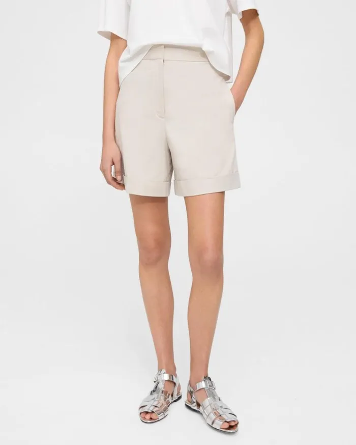 Theory Cuffed Short In Stretch Cotton Twill Sand Women Pants Theory Cuffed Short In Stretch Cotton Twill Sand Women Pants
