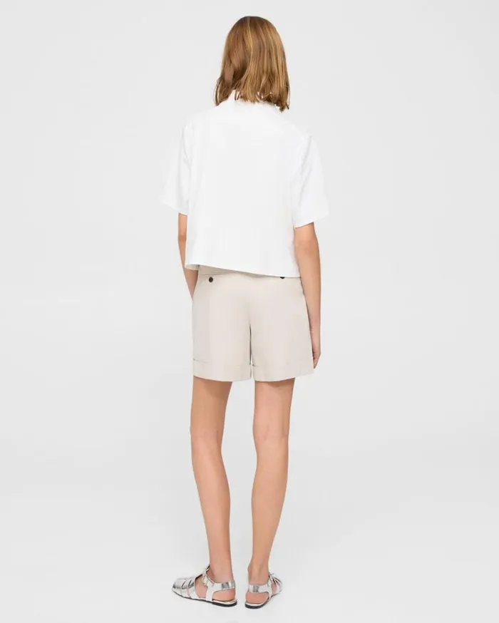 Theory Cuffed Short In Stretch Cotton Twill Sand Women Pants Theory Cuffed Short In Stretch Cotton Twill Sand Women Pants