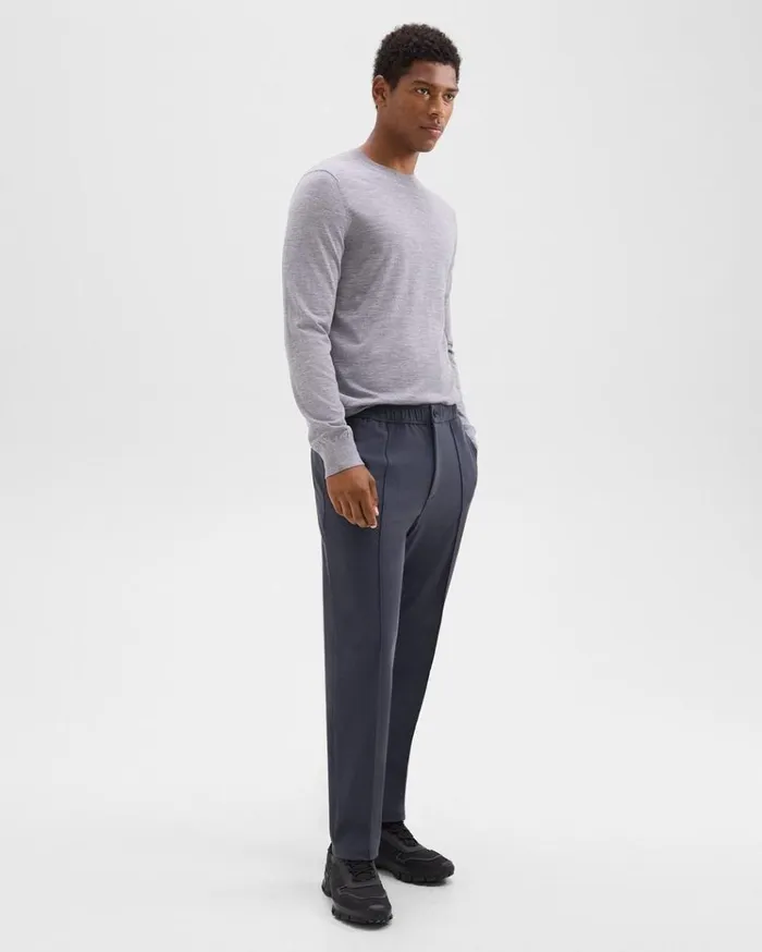 Theory Curtis Drawstring Pant In Precision Ponte Basalt Men Suits