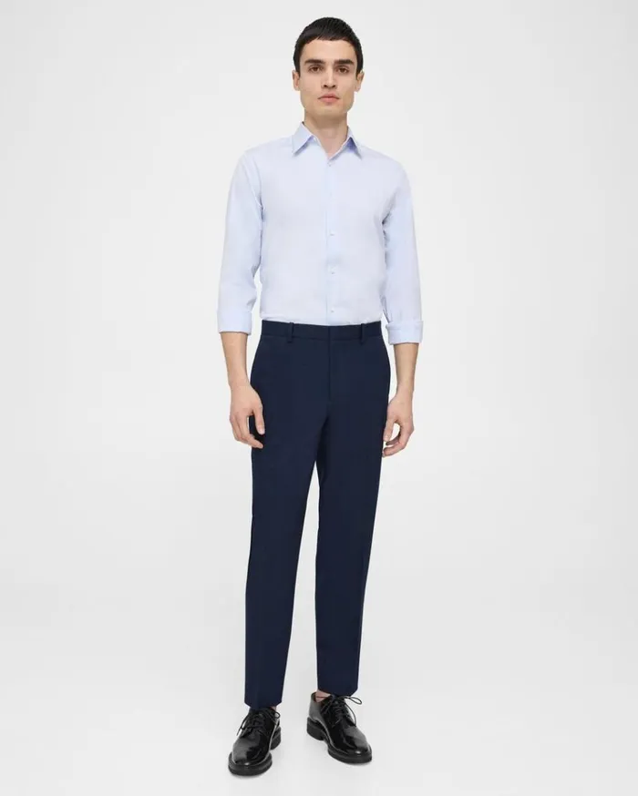 Theory Curtis Pant In Textured Gabardine Baltic Men Suits