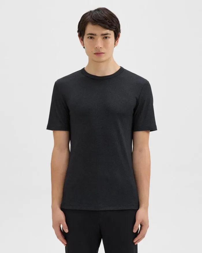 Theory Essential Tee In Anemone Modal Jersey Black Multi Men TShirts Polos