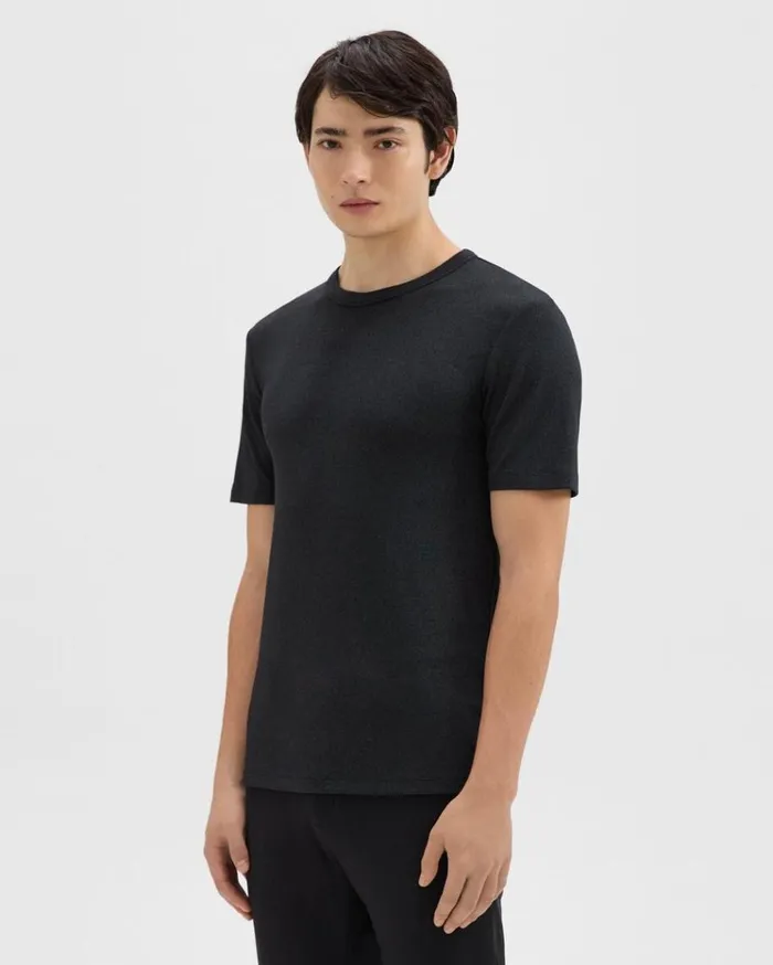 Theory Essential Tee In Anemone Modal Jersey Black Multi Men TShirts Polos Theory Essential Tee In Anemone Modal Jersey Black Multi Men TShirts Polos