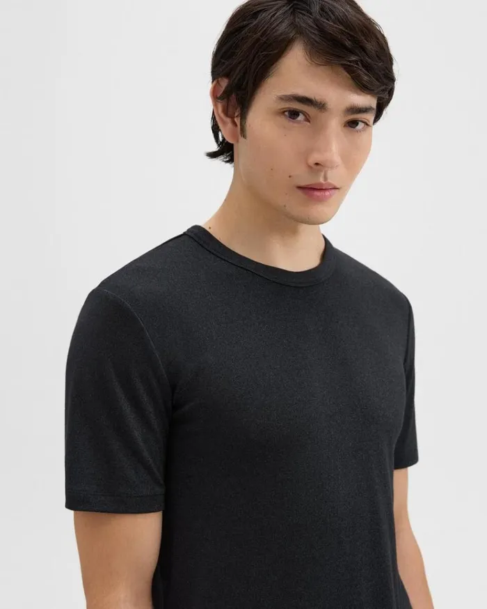 Theory Essential Tee In Anemone Modal Jersey Black Multi Men TShirts Polos Theory Essential Tee In Anemone Modal Jersey Black Multi Men TShirts Polos