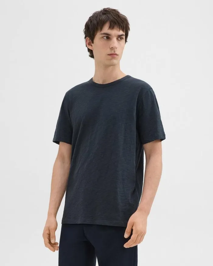 Theory Essential Tee In Cosmos Slub Cotton Eclipse Men TShirts Polos