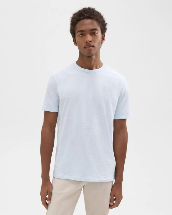 Theory Essential Tee In Cosmos Slub Cotton Skylight Men TShirts Polos
