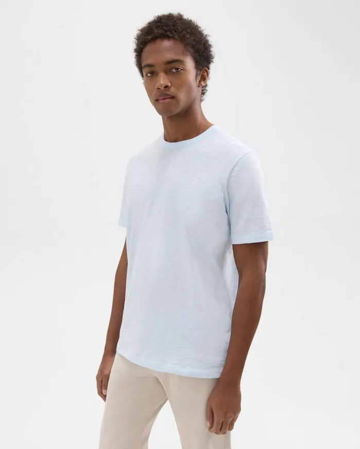 Theory Essential Tee In Cosmos Slub Cotton Skylight Men TShirts Polos Theory Essential Tee In Cosmos Slub Cotton Skylight Men TShirts Polos