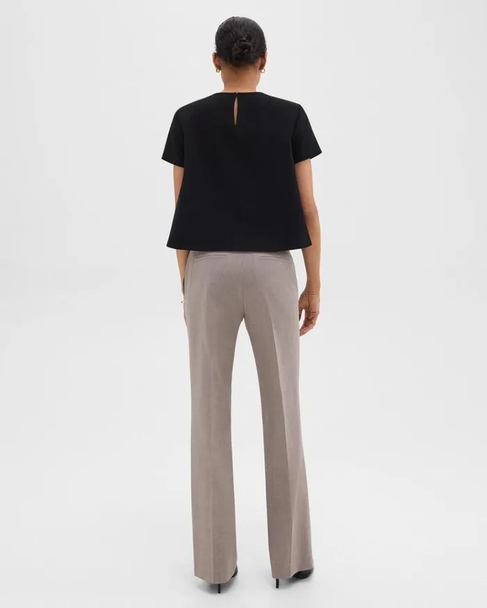 Theory Flared Pant In Good Wool Cinder Melange Women Pants