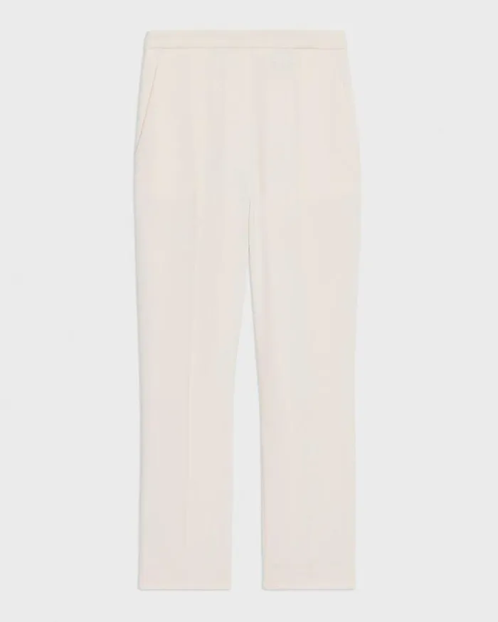 Theory HighWaist Slim Crop Pant In Admiral Crepe Rice Women Pants