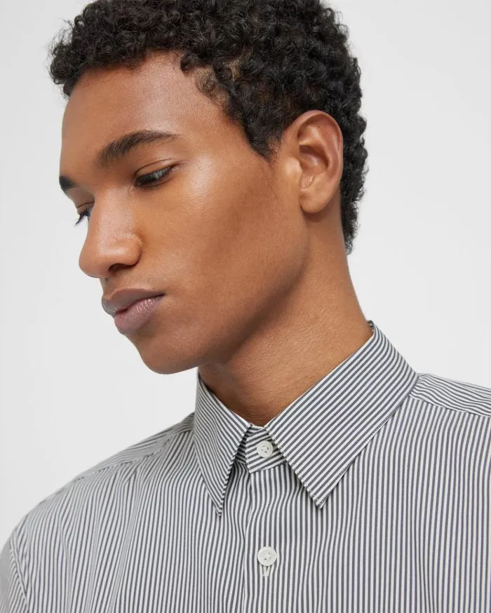 Theory Irving Shirt In Cotton Blend Whitepestle Men Shirts Theory Irving Shirt In Cotton Blend Whitepestle Men Shirts