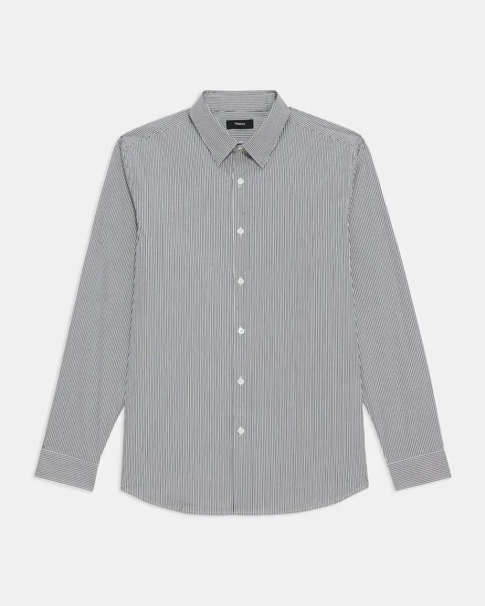 Theory Irving Shirt In Cotton Blend Whitepestle Men Shirts Theory Irving Shirt In Cotton Blend Whitepestle Men Shirts